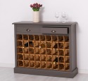 Suport sticle vin cu 2 sertare de la Rustic Butique PS656 - Culoare Ext._P022 / Culoare Int._P002 - DUBLU COLOR