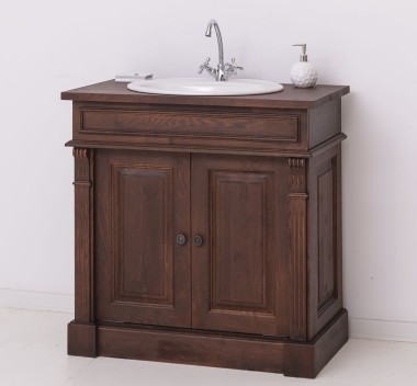 Dulap baie cu un lavoar - lavoar inclus in pret, stejar - Culoare_P081 - LACUIT de la Rustic Butique OUTOPS4003 - Culoare_P081 - LACUIT