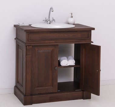 Dulap baie cu un lavoar - lavoar inclus in pret, stejar - Culoare_P081 - LACUIT de la Rustic Butique OUTOPS4003 - Culoare_P081 - LACUIT