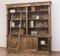Biblioteca mare cu 4 usi BAS + etajera dubla SUP, Colectia Directoire de la Rustic Butique PS72BAS + PS294SUP - Culoare_P064 - PERIAT ADANC