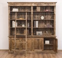 Biblioteca mare cu 4 usi BAS + etajera dubla SUP, Colectia Directoire de la Rustic Butique PS72BAS + PS294SUP - Culoare_P064 - PERIAT ADANC