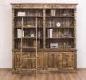 Biblioteca mare cu 4 usi BAS + etajera dubla SUP, Colectia Directoire de la Rustic Butique PS72BAS + PS294SUP - Culoare_P064 - PERIAT ADANC