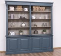 Biblioteca mare cu 4 usi BAS + etajera dubla SUP, Colectia Directoire de la Rustic Butique PS72BAS + PS297SUP - Culoare Ext._P051 / Culoare Int._P037 - DUBLU COLOR