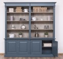 Biblioteca mare cu 4 usi BAS + etajera dubla SUP, Colectia Directoire de la Rustic Butique PS72BAS + PS297SUP - Culoare Ext._P051 / Culoare Int._P037 - DUBLU COLOR