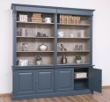 Biblioteca mare cu 4 usi BAS + etajera dubla SUP, Colectia Directoire de la Rustic Butique PS72BAS + PS297SUP - Culoare Ext._P051 / Culoare Int._P037 - DUBLU COLOR