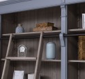 Biblioteca mare cu 4 usi BAS + etajera dubla SUP, Colectia Directoire de la Rustic Butique PS72BAS+PS294SUP - Culoare Ext._P042 - Culoare Int._P037 - DUBLU COLOR