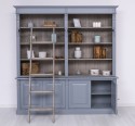 Biblioteca mare cu 4 usi BAS + etajera dubla SUP, Colectia Directoire de la Rustic Butique PS72BAS+PS294SUP - Culoare Ext._P042 - Culoare Int._P037 - DUBLU COLOR