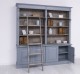 Biblioteca mare cu 4 usi BAS + etajera dubla SUP, Colectia Directoire de la Rustic Butique PS72BAS+PS294SUP - Culoare Ext._P042 - Culoare Int._P037 - DUBLU COLOR