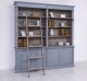 Biblioteca mare cu 4 usi BAS + etajera dubla SUP, Colectia Directoire de la Rustic Butique PS72BAS+PS294SUP - Culoare Ext._P042 - Culoare Int._P037 - DUBLU COLOR