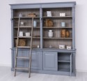 Biblioteca mare cu 4 usi BAS + etajera dubla SUP, Colectia Directoire de la Rustic Butique PS72BAS+PS294SUP - Culoare Ext._P042 - Culoare Int._P037 - DUBLU COLOR