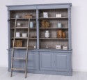 Biblioteca mare cu 4 usi BAS + etajera dubla SUP, Colectia Directoire de la Rustic Butique PS72BAS+PS294SUP - Culoare Ext._P042 - Culoare Int._P037 - DUBLU COLOR