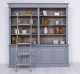 Biblioteca mare cu 4 usi BAS + etajera dubla SUP, Colectia Directoire de la Rustic Butique PS72BAS+PS294SUP - Culoare Ext._P042 - Culoare Int._P037 - DUBLU COLOR