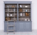 Biblioteca mare cu 4 usi BAS + etajera dubla SUP, Colectia Directoire de la Rustic Butique PS72BAS+PS294SUP - Culoare Ext._P042 - Culoare Int._P037 - DUBLU COLOR