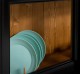 Bufet cu vitrina, 6 usi glisante, 3 sertare cu sine - Culoare Ext._P150 / Culoare Int._P001 - DUBLU COLOR de la Rustic Butique OUTPS727BAS+SUP - Culoare Ext._P150 / Culoare Int._P001 - DUBLU COLOR