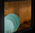 Bufet cu vitrina, 6 usi glisante, 3 sertare cu sine - Culoare Ext._P150 / Culoare Int._P001 - DUBLU COLOR de la Rustic Butique OUTPS727BAS+SUP - Culoare Ext._P150 / Culoare Int._P001 - DUBLU COLOR