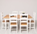 Masa de sufragerie cu picioare strunjite, 180x90 cu 6 scane - Culoare Top_P061 - Culoare Corp_P004 - DUBLU COLOR de la Rustic Butique OUTPS623-160+6XPS48 - Culoare Top_P061 - Culoare Corp_P004 - DUBLU COLOR