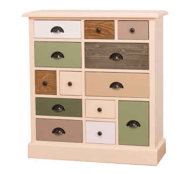 Comoda 13 sertare - Culoare Corp_P025 - Culoare Sertare_Multicolor - MULTICOLOR de la Rustic Butique PS474 - Culoare Corp_P025 - Culoare Sertare_Multicolor - MULTICOLOR