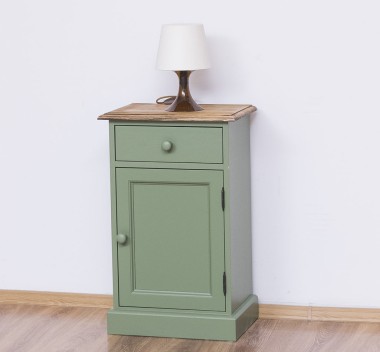 Noptiera cu 1 usa si 1 sertar de la Rustic Butique PS124 - Culoare Top_P064 - Culoare Corp_P038 - DUBLU COLOR