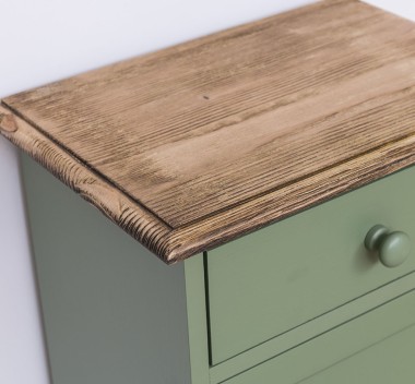 Noptiera cu 1 usa si 1 sertar de la Rustic Butique PS124 - Culoare Top_P064 - Culoare Corp_P038 - DUBLU COLOR