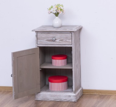 Noptiera cu 1 usa si 1 sertar de la Rustic Butique PS124 - Culoare_P067 - PERIAT ADANC