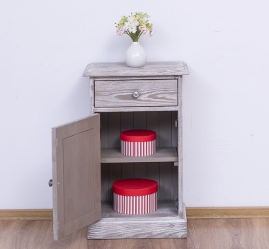Noptiera cu 1 usa si 1 sertar de la Rustic Butique PS124 - Culoare_P067 - PERIAT ADANC