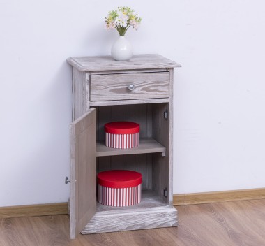 Noptiera cu 1 usa si 1 sertar de la Rustic Butique PS124 - Culoare_P067 - PERIAT ADANC