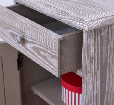 Noptiera cu 1 usa si 1 sertar de la Rustic Butique PS124 - Culoare_P067 - PERIAT ADANC