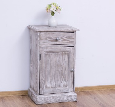 Noptiera cu 1 usa si 1 sertar de la Rustic Butique PS124 - Culoare_P067 - PERIAT ADANC