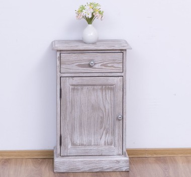 Noptiera cu 1 usa si 1 sertar de la Rustic Butique PS124 - Culoare_P067 - PERIAT ADANC