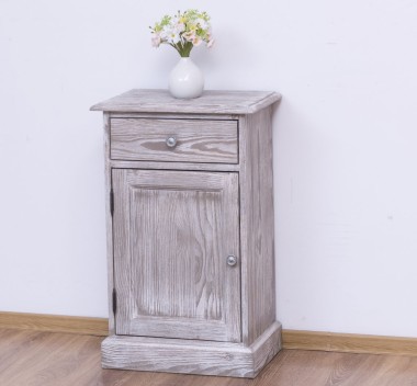 Noptiera cu 1 usa si 1 sertar de la Rustic Butique PS124 - Culoare_P067 - PERIAT ADANC