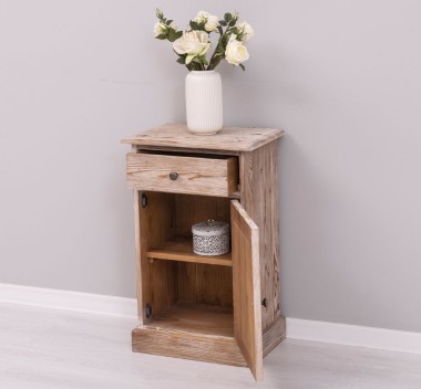 Noptiera cu 1 usa si 1 sertar de la Rustic Butique PS124 - Culoare_P071 - PERIAT ADANC