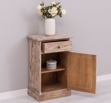 Noptiera cu 1 usa si 1 sertar de la Rustic Butique PS124 - Culoare_P071 - PERIAT ADANC