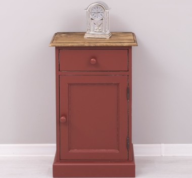 Noptiera cu 1 usa si 1 sertar de la Rustic Butique PS124 - Culoare Top_P064 - Culoare Corp_P028++P029A - TRIPLU COLOR
