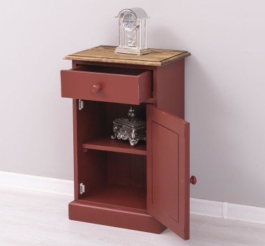 Noptiera cu 1 usa si 1 sertar de la Rustic Butique PS124 - Culoare Top_P064 - Culoare Corp_P028++P029A - TRIPLU COLOR