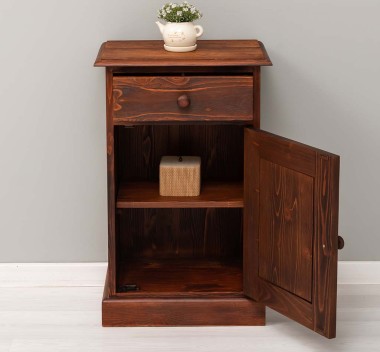 Noptiera cu 1 usa si 1 sertar de la Rustic Butique PS124 - Culoare_P083 - PERIAT ADANC