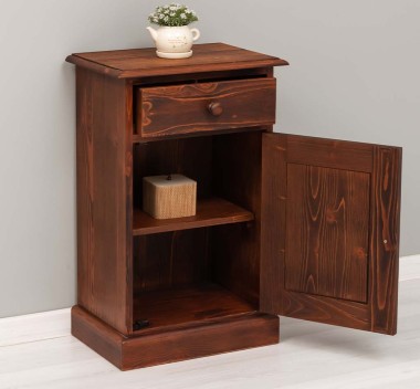 Noptiera cu 1 usa si 1 sertar de la Rustic Butique PS124 - Culoare_P083 - PERIAT ADANC