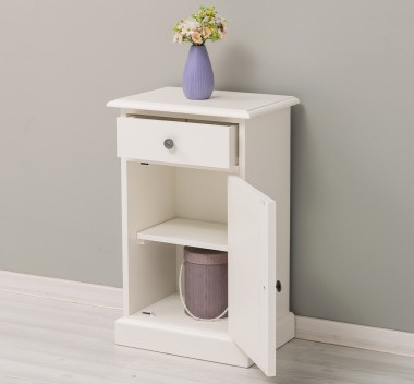Noptiera cu 1 usa si 1 sertar de la Rustic Butique PS124 - Culoare_P039 - VOPSIT