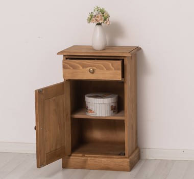 Noptiera cu 1 usa si 1 sertar de la Rustic Butique PS124 - Culoare_P001 - CERUIT