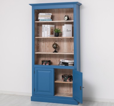 Biblioteca cu 2 usi de la Rustic Butique PS109 - Culoare Ext._P045 / Culoare Int._P071 - DUBLU COLOR