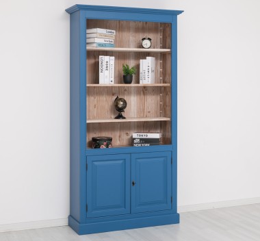 Biblioteca cu 2 usi de la Rustic Butique PS109 - Culoare Ext._P045 / Culoare Int._P071 - DUBLU COLOR
