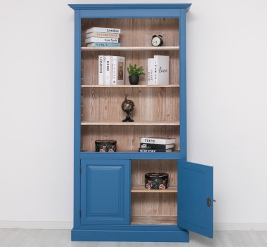 Biblioteca cu 2 usi de la Rustic Butique PS109 - Culoare Ext._P045 / Culoare Int._P071 - DUBLU COLOR