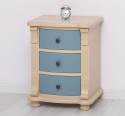 Noptiera cu 3 sertare curbate de la Rustic Butique PS37 - Culoare Corp_P032 - Culoare Sertare_P008 - DUBLU COLOR