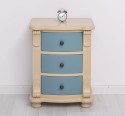 Noptiera cu 3 sertare curbate de la Rustic Butique PS37 - Culoare Corp_P032 - Culoare Sertare_P008 - DUBLU COLOR