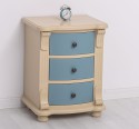 Noptiera cu 3 sertare curbate de la Rustic Butique PS37 - Culoare Corp_P032 - Culoare Sertare_P008 - DUBLU COLOR