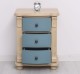 Noptiera cu 3 sertare curbate de la Rustic Butique PS37 - Culoare Corp_P032 - Culoare Sertare_P008 - DUBLU COLOR