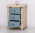 Noptiera cu 3 sertare curbate de la Rustic Butique PS37 - Culoare Corp_P032 - Culoare Sertare_P008 - DUBLU COLOR