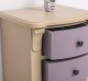 Noptiera cu 3 sertare curbate de la Rustic Butique PS37 - Culoare Corp_P032 - Culoare Sertare_P041 - DUBLU COLOR