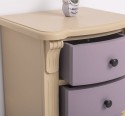 Noptiera cu 3 sertare curbate de la Rustic Butique PS37 - Culoare Corp_P032 - Culoare Sertare_P041 - DUBLU COLOR