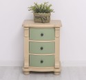 Noptiera cu 3 sertare curbate de la Rustic Butique PS37 - Culoare Corp_P032 - Culoare Sertare_P054 - DUBLU COLOR