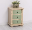 Noptiera cu 3 sertare curbate de la Rustic Butique PS37 - Culoare Corp_P032 - Culoare Sertare_P054 - DUBLU COLOR
